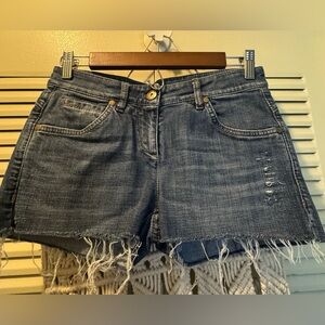 RARE!! BRUNELLO CUCINELLI Skinny Fit Raw  Hem Denim Shorts Sz 2